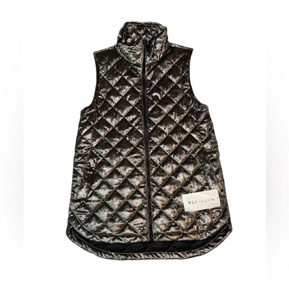 Athleta Whisper Metallic Velvet Vest | XS | NWT
